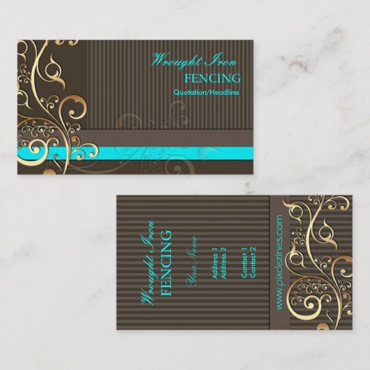 PixDezines voor sierdoeleinden Swirls+pinstripes/d Visitekaartje (Voorkant / Achterkant)