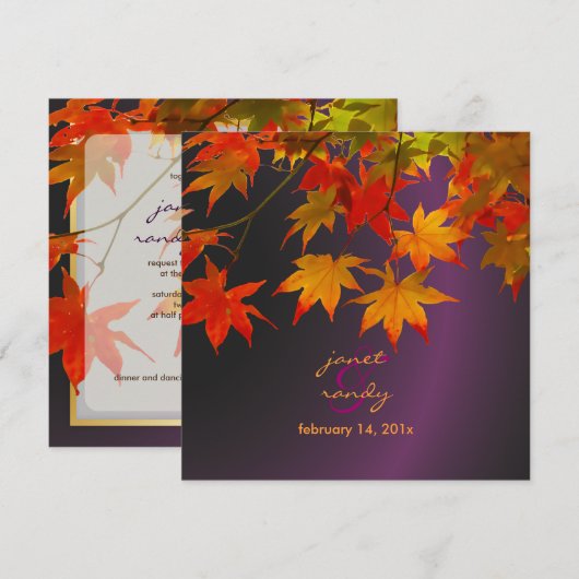 PixDezines voorbeeldbladeren/herfst-gebeurtenis Kaart (Voorkant / Achterkant)