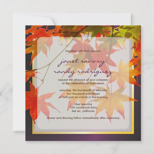 PixDezines voorbeeldbladeren/herfst-gebeurtenis Kaart (Achterkant)