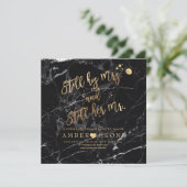 PixDezines Vow Renewal/Faux Gold/Black Marble Kaart (Staand voorkant)