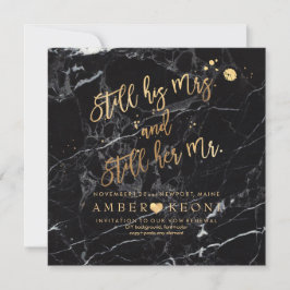PixDezines Vow Renewal/Faux Gold/Black Marble Kaart