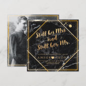 PixDezines Vow Renewal/Faux Gold/Black Marble Kaart (Voorkant / Achterkant)