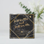 PixDezines Vow Renewal/Faux Gold/Black Marble Kaart (Staand voorkant)