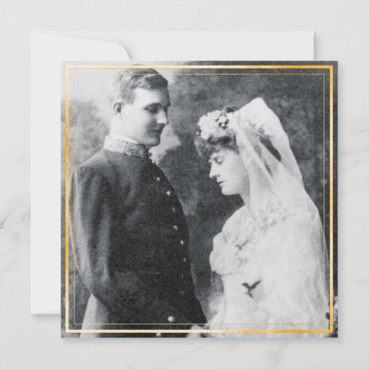 PixDezines Vow Renewal/Faux Gold/Black Marble Kaart (Achterkant)