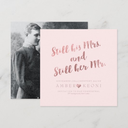 PixDezines Vow Renewal/Faux Roos Gold/DIY back Kaart (Voorkant / Achterkant)