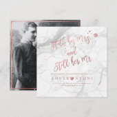 PixDezines Vow Renewal/Faux Roos Gold/White Marble Kaart (Voorkant / Achterkant)