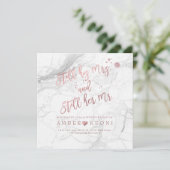 PixDezines Vow Renewal/Faux Roos Gold/White Marble Kaart (Staand voorkant)