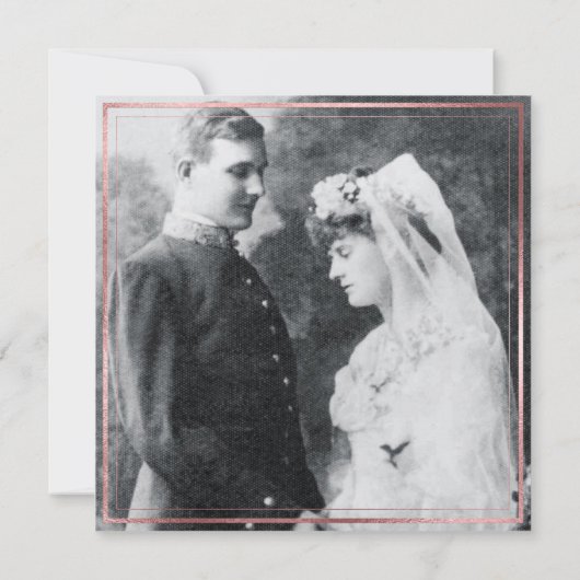 PixDezines Vow Renewal/Faux Roos Gold/White Marble Kaart (Achterkant)