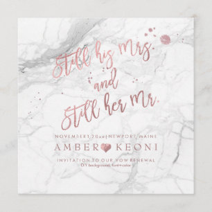 PixDezines Vow Renewal/Faux Roos Gold/White Marble Kaart