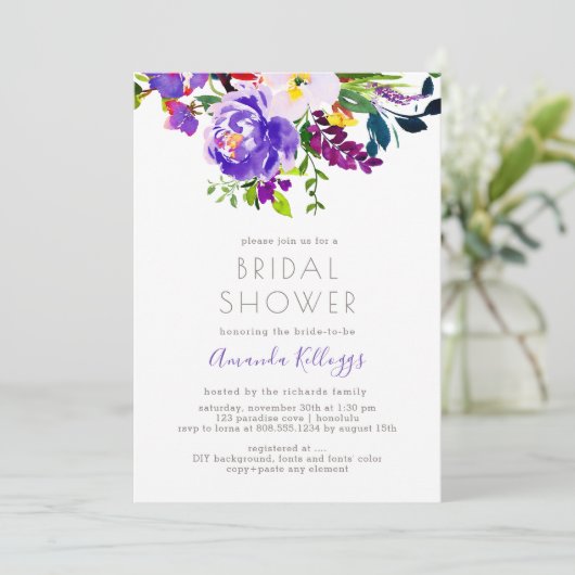 PixDezines Vrijgezellenfeest Bloemen Waterverf, Pa Kaart (Staand voorkant)