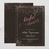 PixDezines Vrijgezellenfeest Faux Roos Gouden Conf Kaart (Voorkant / Achterkant)