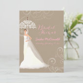 PixDezines vrijgezellenfeest/kant paraplu/DIY back Kaart (Staand voorkant)