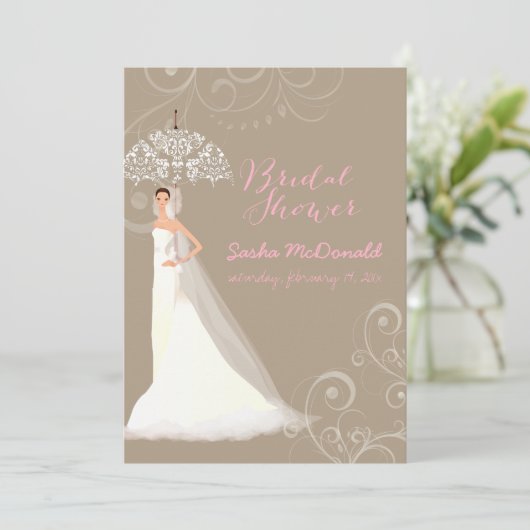 PixDezines vrijgezellenfeest/kant paraplu/DIY back Kaart (Staand voorkant)