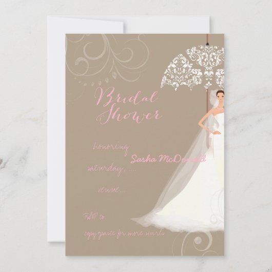 PixDezines vrijgezellenfeest/kant paraplu/DIY back Kaart (Achterkant)