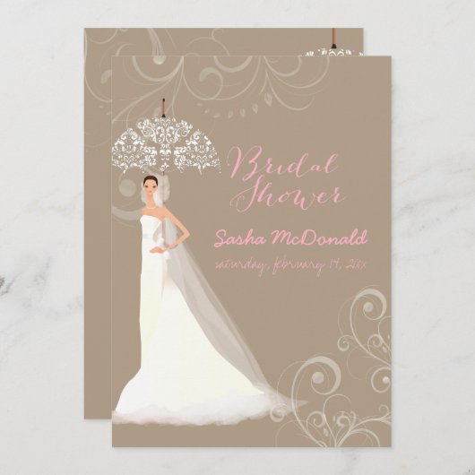 PixDezines vrijgezellenfeest/kant paraplu/DIY back Kaart (Voorkant / Achterkant)