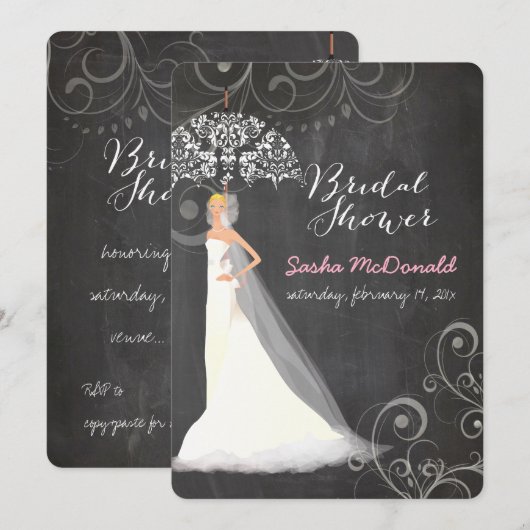 PixDezines-vrijgezellenfeest/karton/paraplu Kaart (Voorkant / Achterkant)