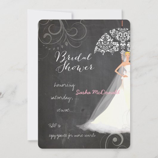 PixDezines-vrijgezellenfeest/karton/paraplu Kaart (Achterkant)