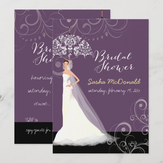 PixDezines vrijgezellenfeest/paraplu Kaart (Voorkant / Achterkant)