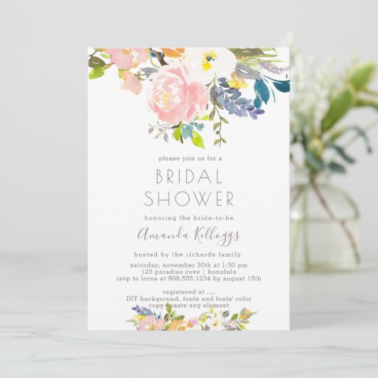 PixDezines Vrijgezellenfeest Pastel Waterverf Flow Kaart (Staand voorkant)