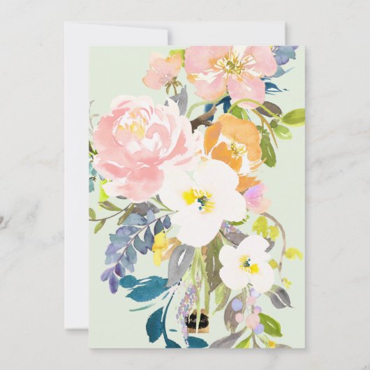 PixDezines Vrijgezellenfeest Pastel Waterverf Flow Kaart (Achterkant)