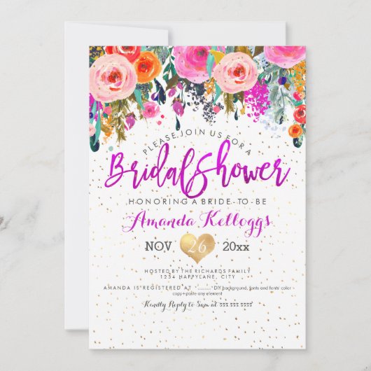 PixDezines Vrijgezellenfeest Spring Floral Kaart (Voorkant)