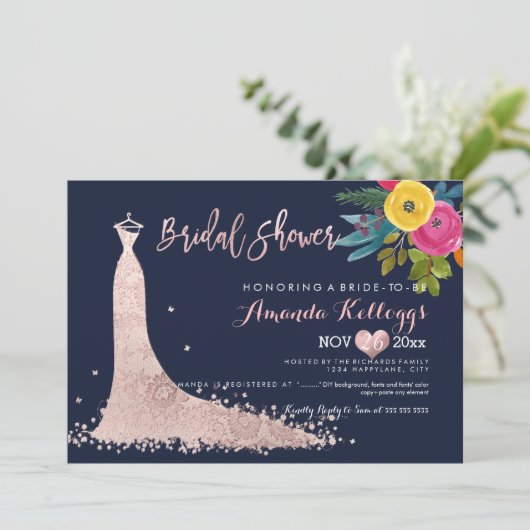 PixDezines Vrijgezellenfeest Spring Floral Kaart (Staand voorkant)