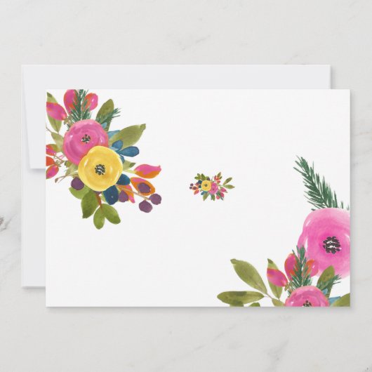 PixDezines Vrijgezellenfeest Spring Floral Kaart (Achterkant)