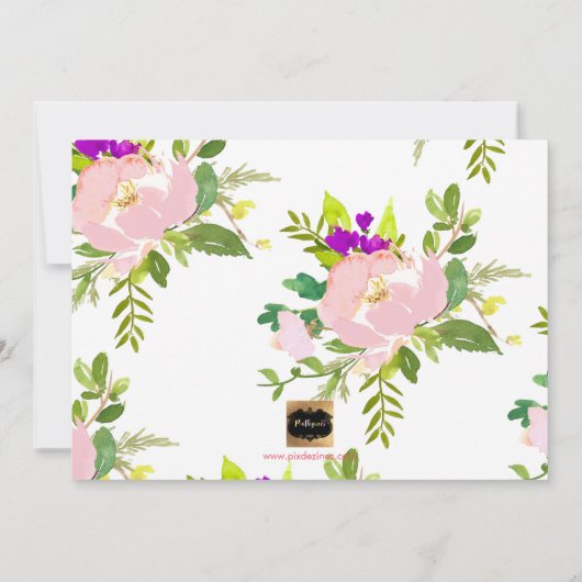 PixDezines Vrijgezellenfeest Spring Floral Kaart (Achterkant)