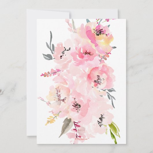 PixDezines Vrijgezellenfeest Waterverf Blush Peoni Kaart (Achterkant)