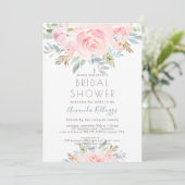 PixDezines Vrijgezellenfeest Waterverf Peonies Inv Kaart (Staand voorkant)