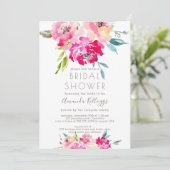 PixDezines Vrijgezellenfeest Waterverf Peonies Kaart (Staand voorkant)