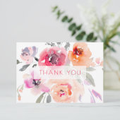 PixDezines Vrijgezellenfeest Waterverf Spring Flor Bedankkaart (Staand voorkant)