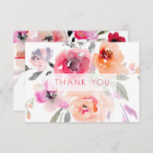 PixDezines Vrijgezellenfeest Waterverf Spring Flor Bedankkaart (Voorkant / Achterkant)