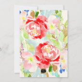 PixDezines Vrijgezellenfeest Waterverf Spring Flor Kaart (Achterkant)