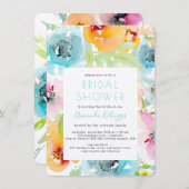 PixDezines Vrijgezellenfeest Waterverf Spring Flor Kaart (Voorkant / Achterkant)