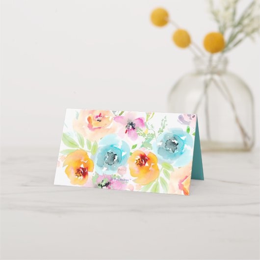 PixDezines Vrijgezellenfeest Waterverf Spring Flor Plaatskaartje (Achterkant)