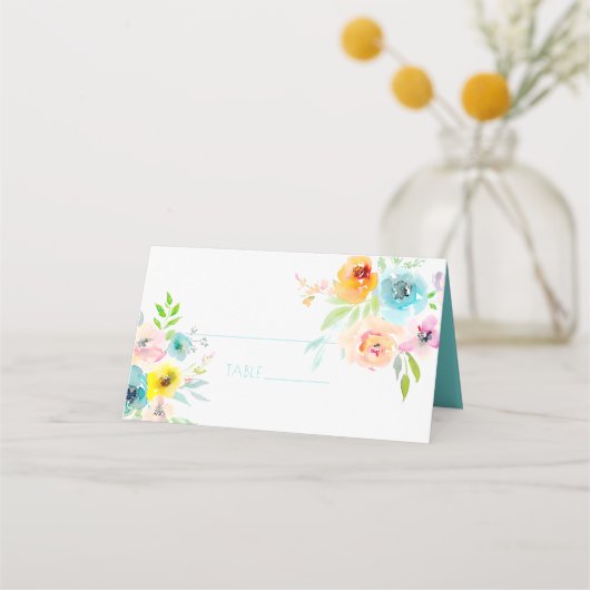 PixDezines Vrijgezellenfeest Waterverf Spring Flor Plaatskaartje (Voorkant)