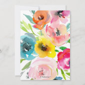 PixDezines Vrijgezellenfeest Waterverf Summer Flor Kaart (Achterkant)