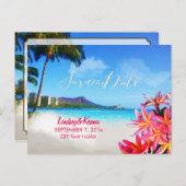 PixDezines  waikiki/diamantkop/plumeria Briefkaart (Voorkant / Achterkant)
