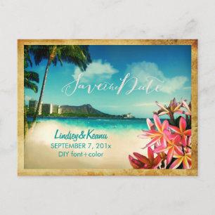 PixDezines  waikiki/diamantkop/plumeria Briefkaart