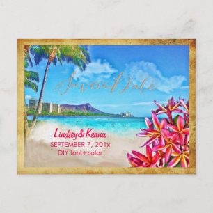 PixDezines  waikiki/diamantkop/plumeria Briefkaart