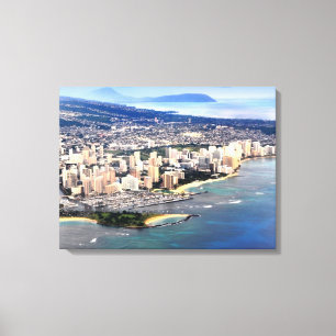 PixDezines Waikiki vanuit de stoel bij het raam.. Canvas Afdruk