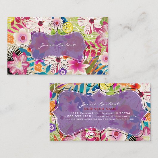 PixDezines wailea/ achtergrond Visitekaartje (Voorkant / Achterkant)