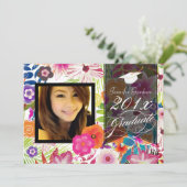 PixDezines Wailea, Floral Afstuderen Kaart (Staand voorkant)