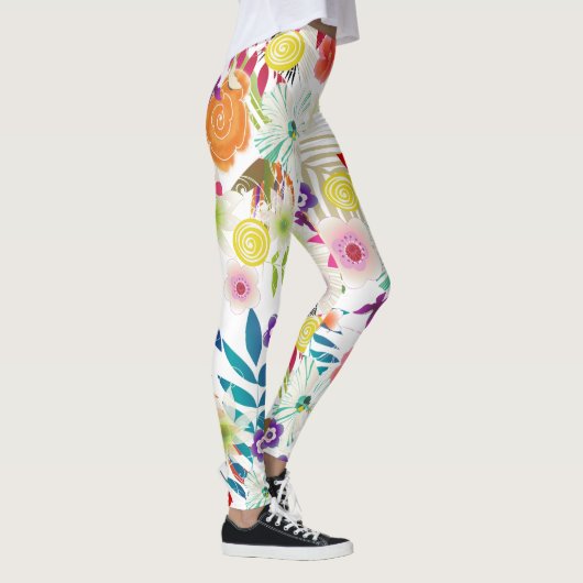 PixDezines Wailea/Hibiscus/DIY Achtergrond Leggings (Rechts)