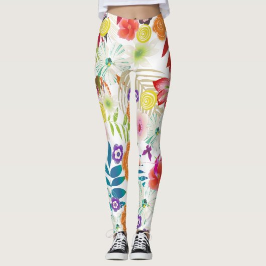 PixDezines Wailea/Hibiscus/DIY Achtergrond Leggings (Voorkant)