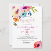 PixDezines Water Rozen Waterverf Bat Mitzvah Kaart (Voorkant)