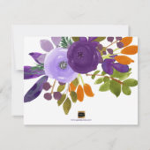 PixDezines Watercolor Bloemen Bewaar de Datum Save The Date (Achterkant)