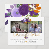 PixDezines Watercolor Bloemen Bewaar de Datum Save The Date (Voorkant / Achterkant)