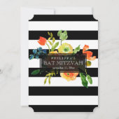 PixDezines Watercolor/Bloemen/ Strepen Bat Mitzvah Kaart (Voorkant)